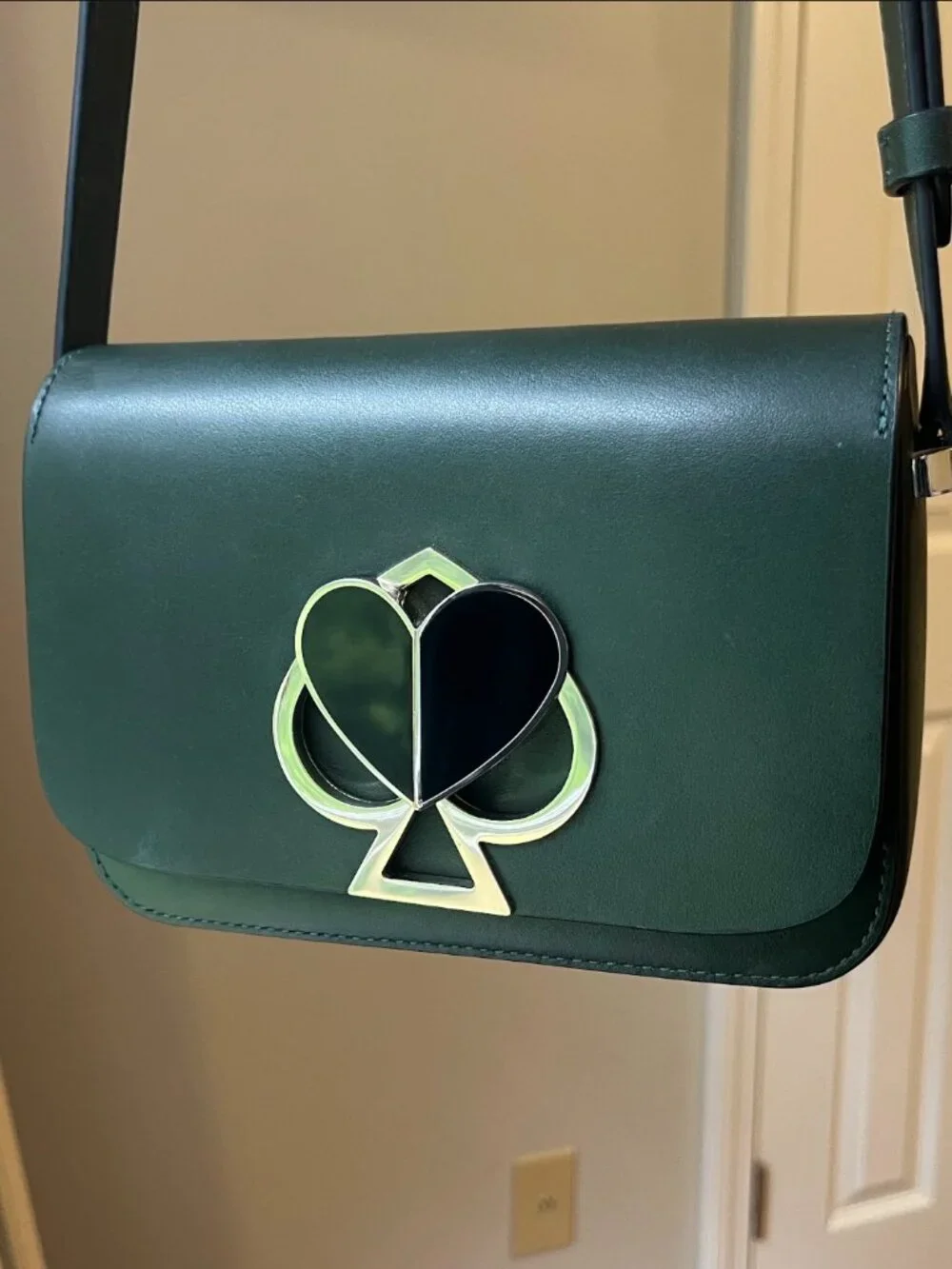 kate spade Nicola Twistlock Small Shoulder Bag in Deep Evergreen